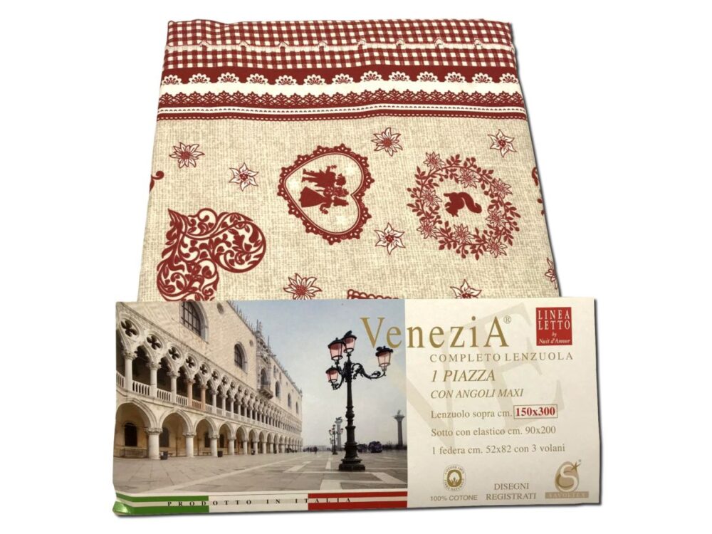 Completo Letto Singolo 'Venezia' Cuori